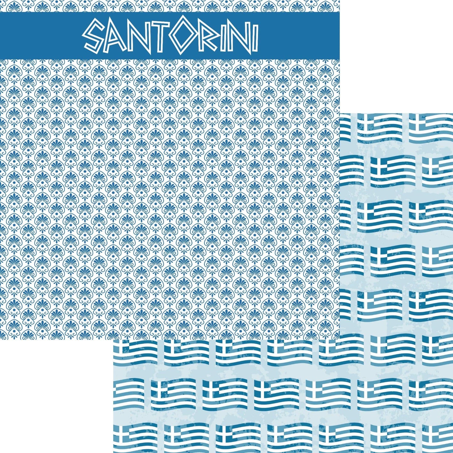 Greece Collection Santorini 12 x 12 Double-Sided Scrapbook Paper by SSC Designs - 15 Pack