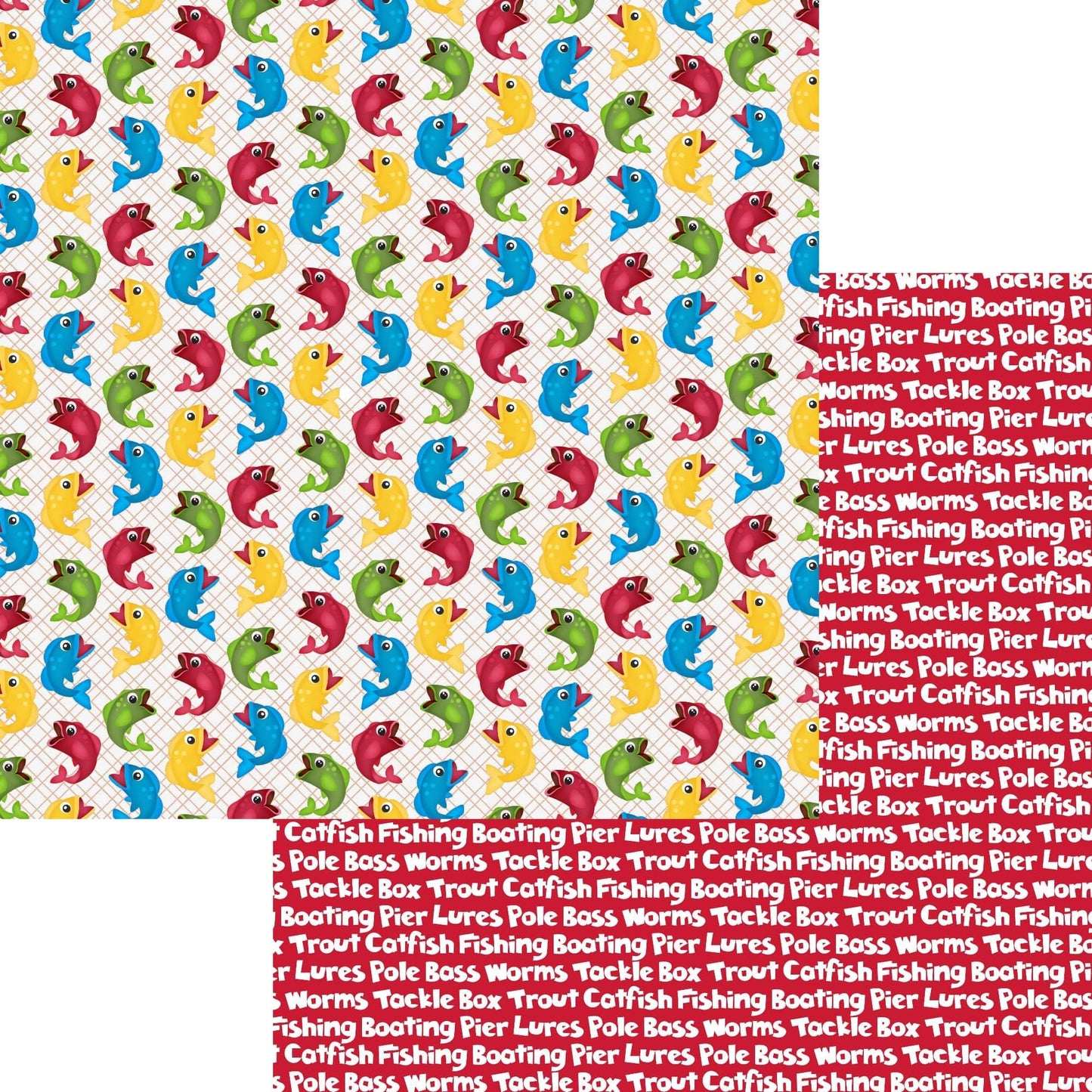 Hook, Line & Sinker Collection Here Fishy, Fishy 12 x 12 Double-Sided Scrapbook Papers by SSC Designs - 15 Pack