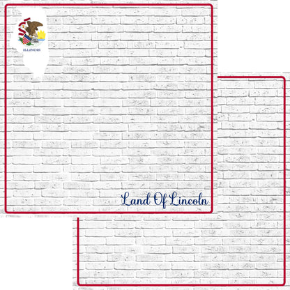 Fifty States Collection Illinois 12 x 12 Double-Sided Scrapbook Paper by SSC Designs - 15 Pack