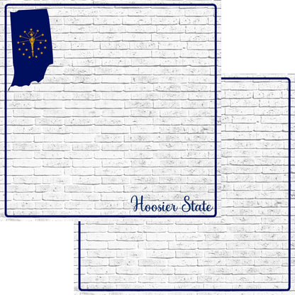 Fifty States Collection Indiana 12 x 12 Double-Sided Scrapbook Paper by SSC Designs - 15 Pack