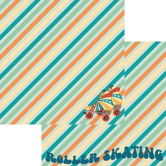 Just Fun Collection Roller Skating 12 x 12 Double-Sided Scrapbook Paper by SSC Designs - 15 Pack