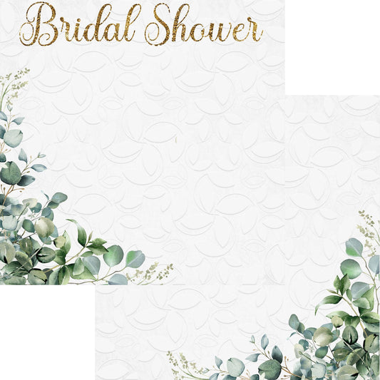 Love Always Collection Bridal Shower 12 x 12 Double-Sided Scrapbook Paper by SSC Designs - 15 Pack