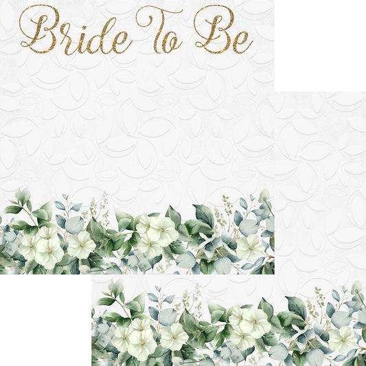 Love Always Collection Bride To Be 12 x 12 Double-Sided Scrapbook Paper by SSC Designs - 15 Pack