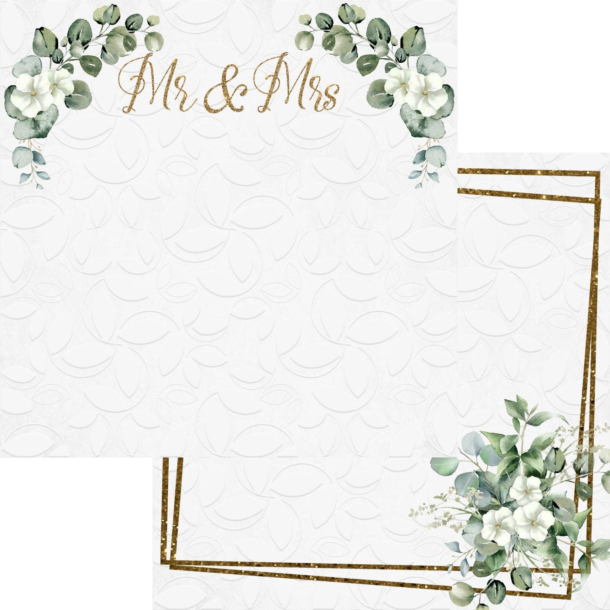 Love Always Collection Mr. & Mrs. 12 x 12 Double-Sided Scrapbook Paper by SSC Designs - 15 Pack