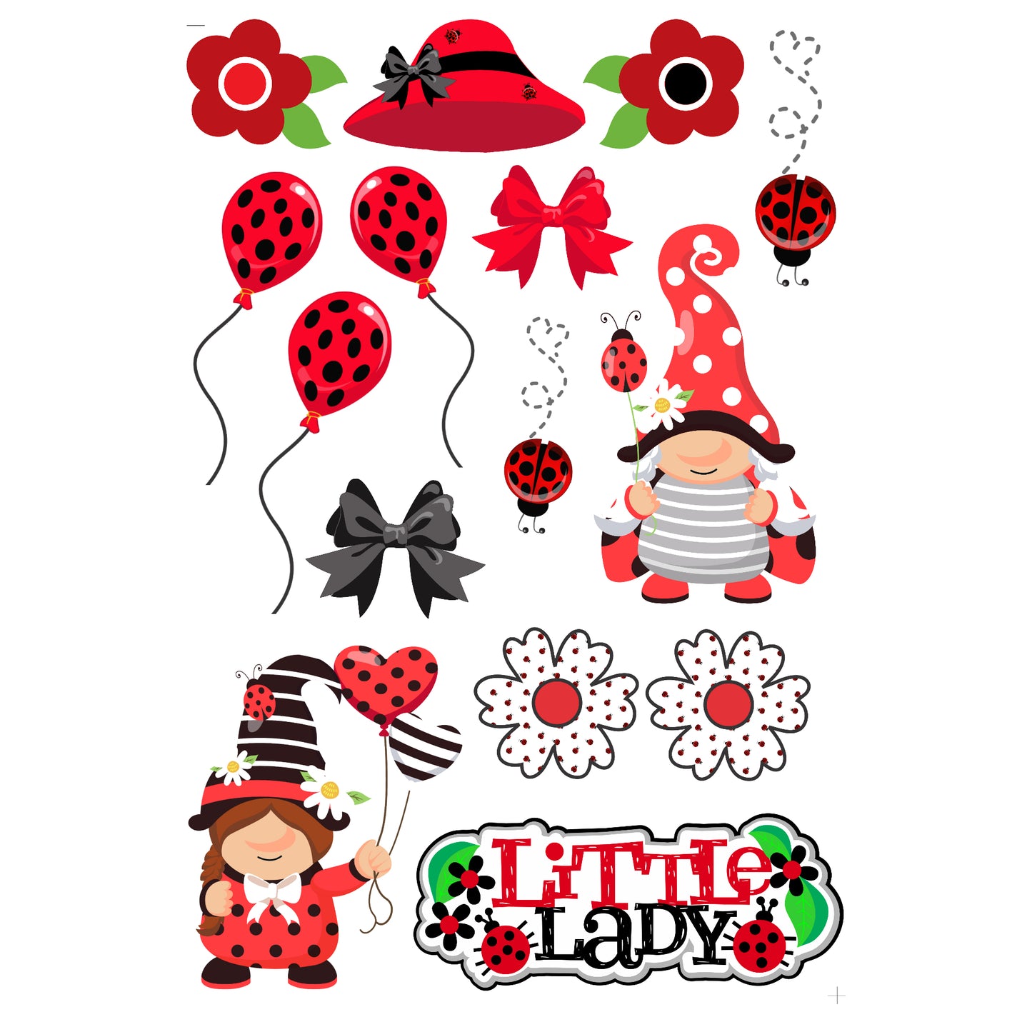 Ladybug Love Collection Laser Cut Ephemera Embellishments by SSC Designs - 3 Packs