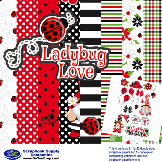 Ladybug Love 12 x 12 Scrapbook Paper & Embellishment Kit by SSC Designs - 3 Kits