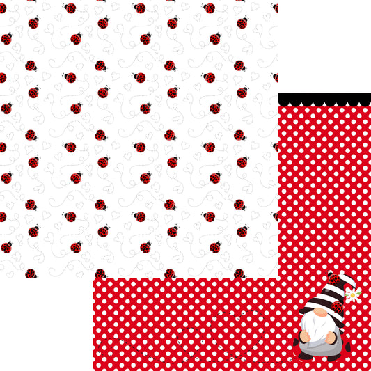 Ladybug Love Collection I Heart You 12 x 12 Double-Sided Scrapbook Paper by SSC Designs - 15 Pack