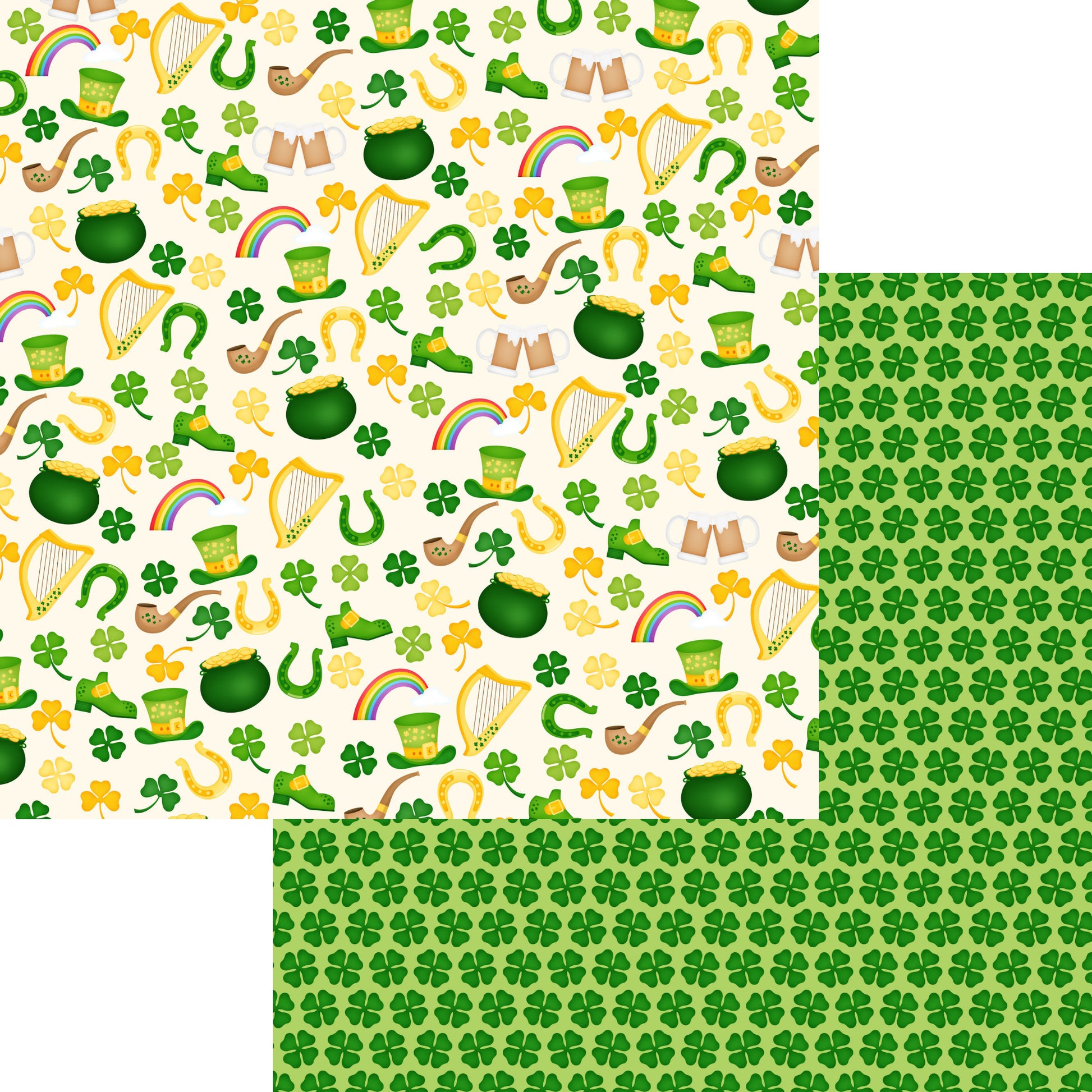 Lucky Irish Collection Lucky Menagerie 12 x 12 Double-Sided Scrapbook Paper - 15 Pack