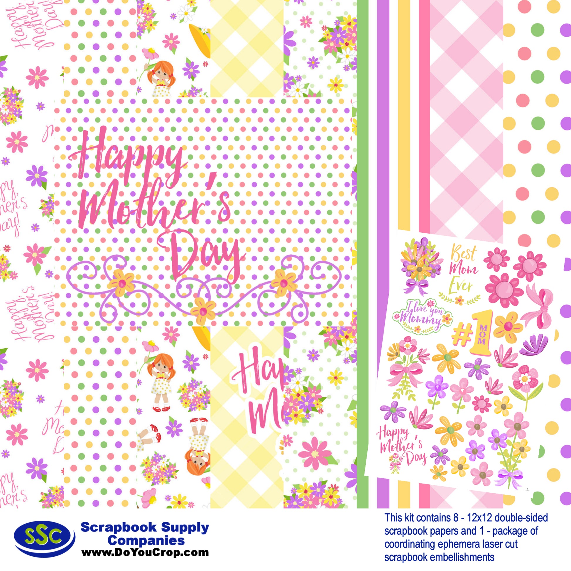 Mother's Day 12 x 12 Scrapbook Paper & Embellishment Kit by SSC Designs - 3 Kits