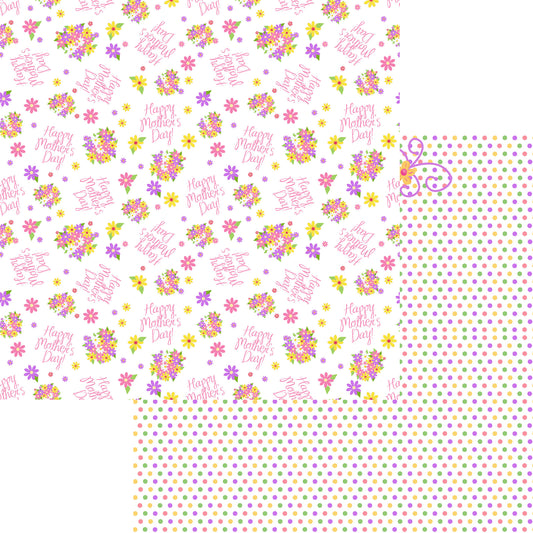 Mother's Day Collection Happy Mother's Day 12 x 12 Double-Sided Scrapbook Paper by SSC Designs - 15 Pack