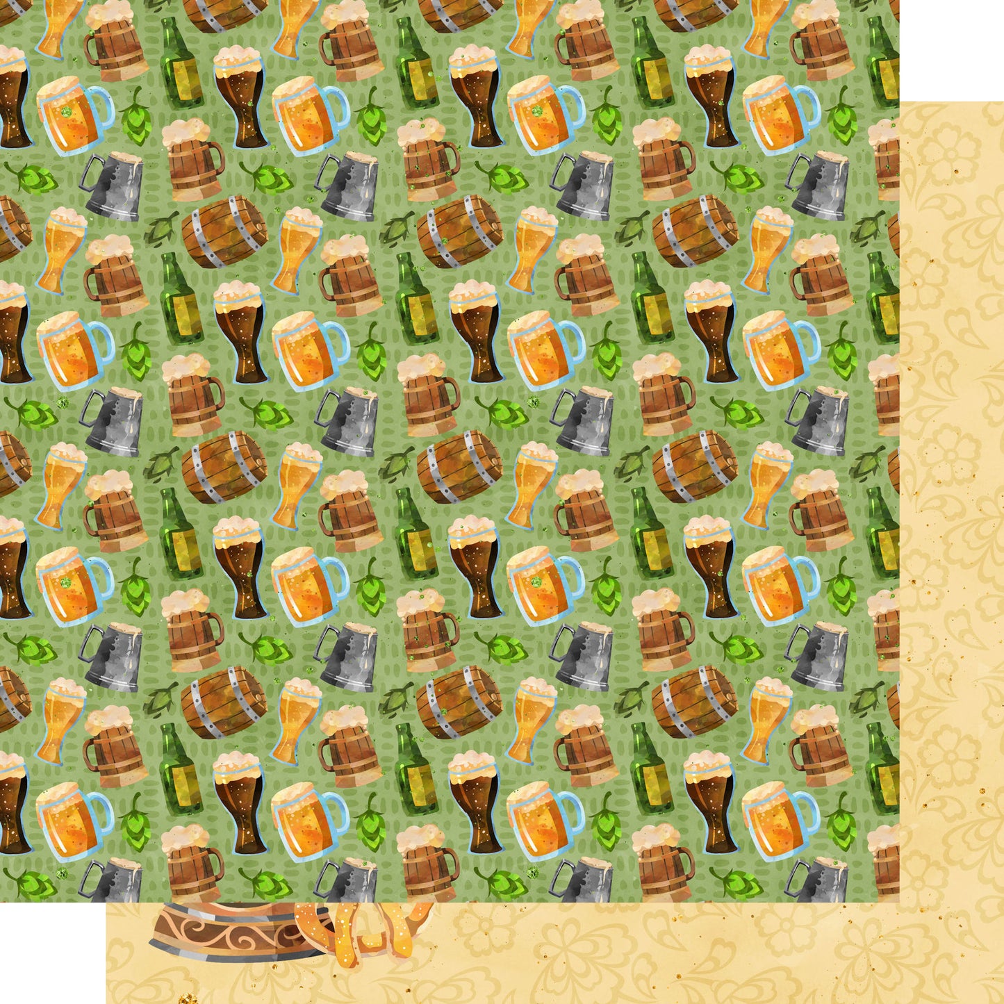 PhantasiaDesign's Oktoberfest Collection Beer Me 12 x 12 Double-Sided Scrapbook Paper - 15 Pack