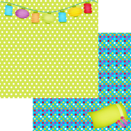 Pool Party Collection Beach Towel 12 x 12 Double-Sided Scrapbook Paper by SSC Designs - 15 Pack