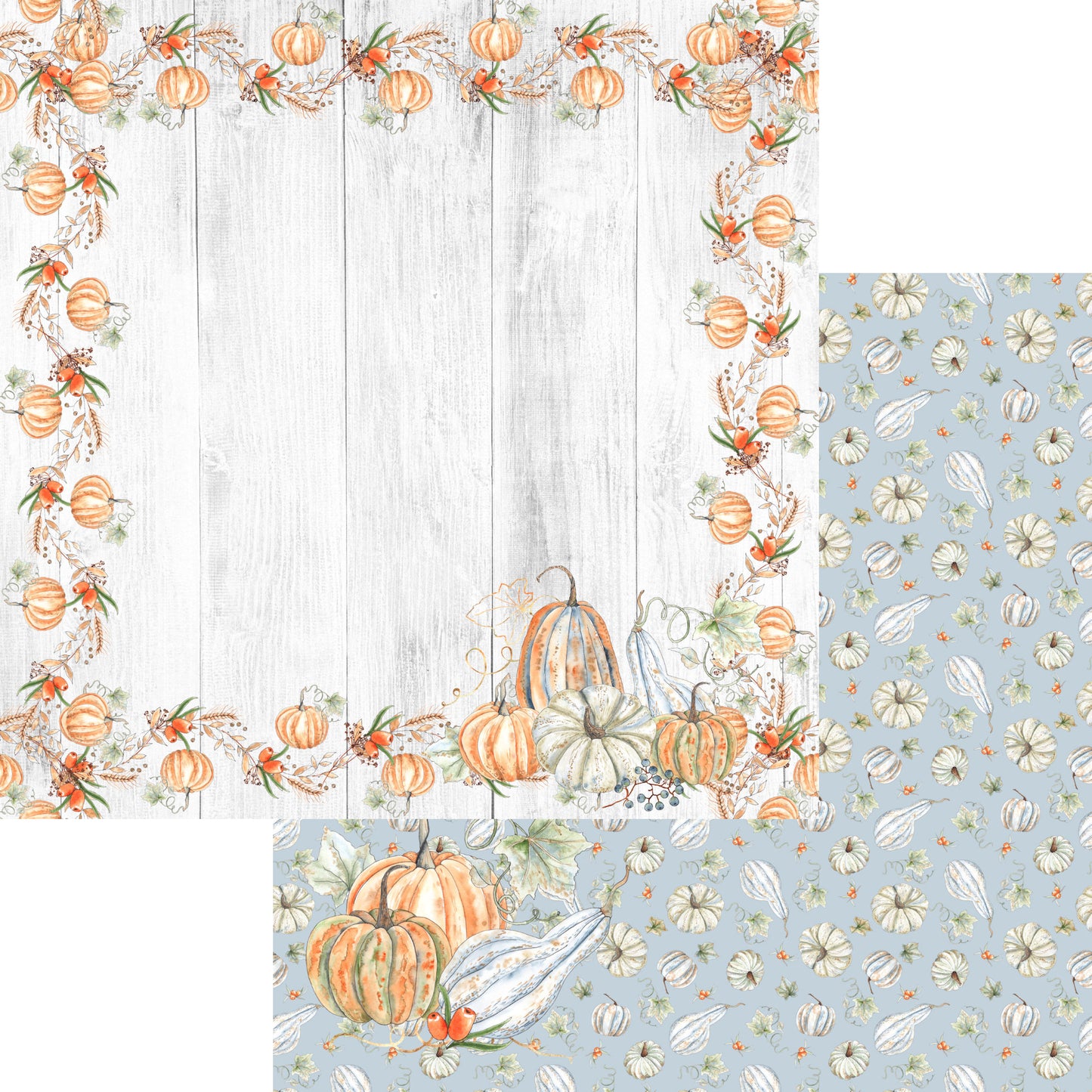 Pumpkin Patch Collection Pumpkin Vines 12 x 12 Double-Sided Scrapbook Paper - 15 Pack