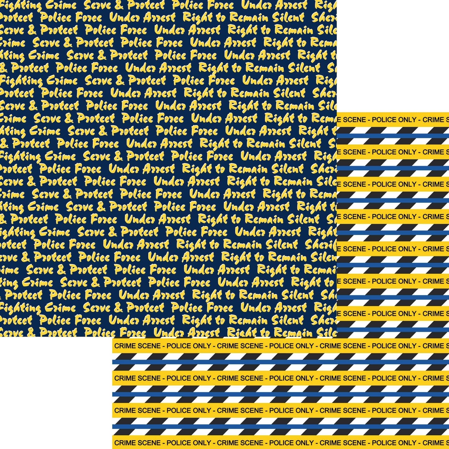 Occupation Collection Police Officer Serve & Protect 12 x 12 Double-Sided Scrapbook Paper by SSC Designs - 15 Pack