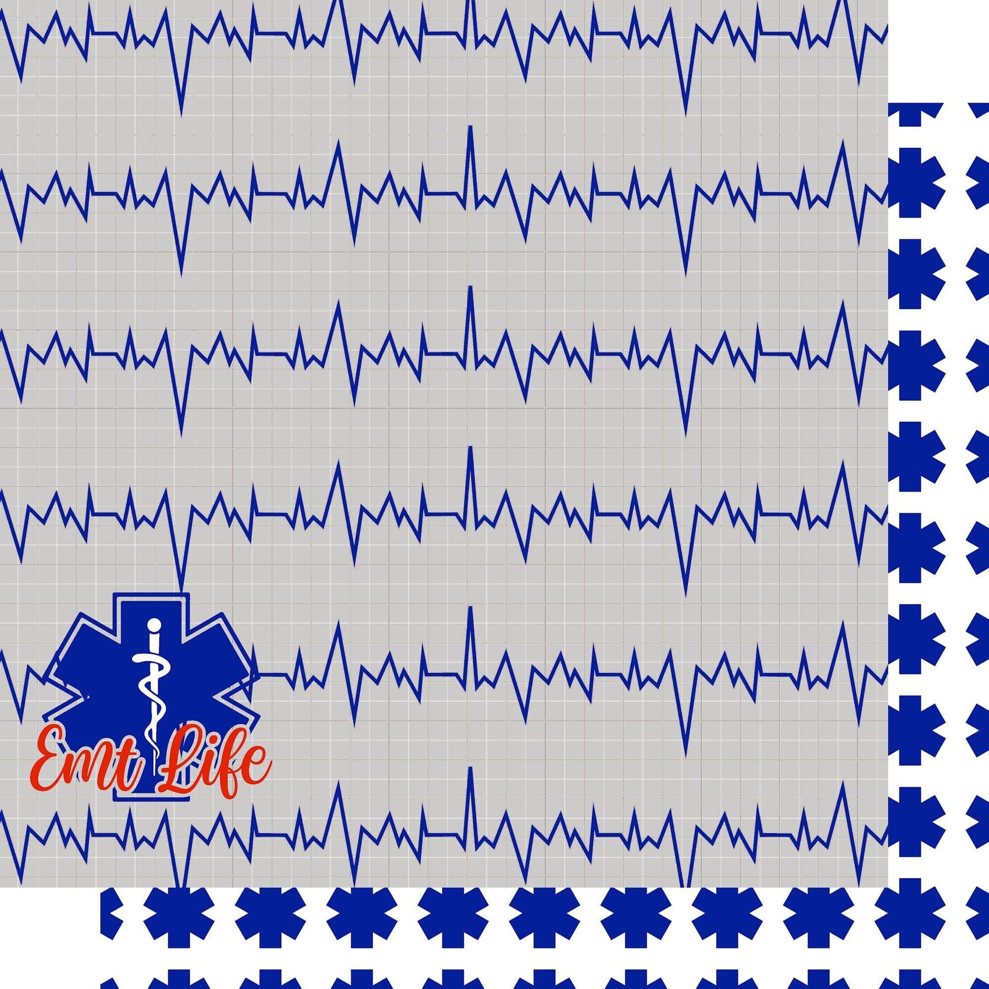 Occupation Collection EMT Emergency Medical Technician Pride 12 x 12 Double Sided Scrapbook Paper by SSC Designs - 15 Pack