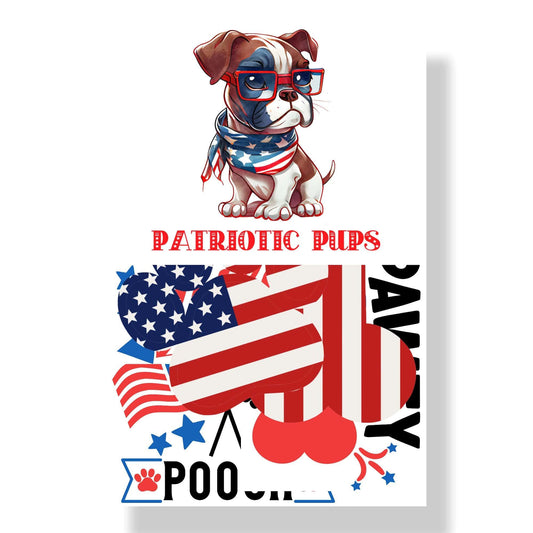 Patriotic Pups Collection Scrapbook Ephemera by SSC Designs - 3 Packs