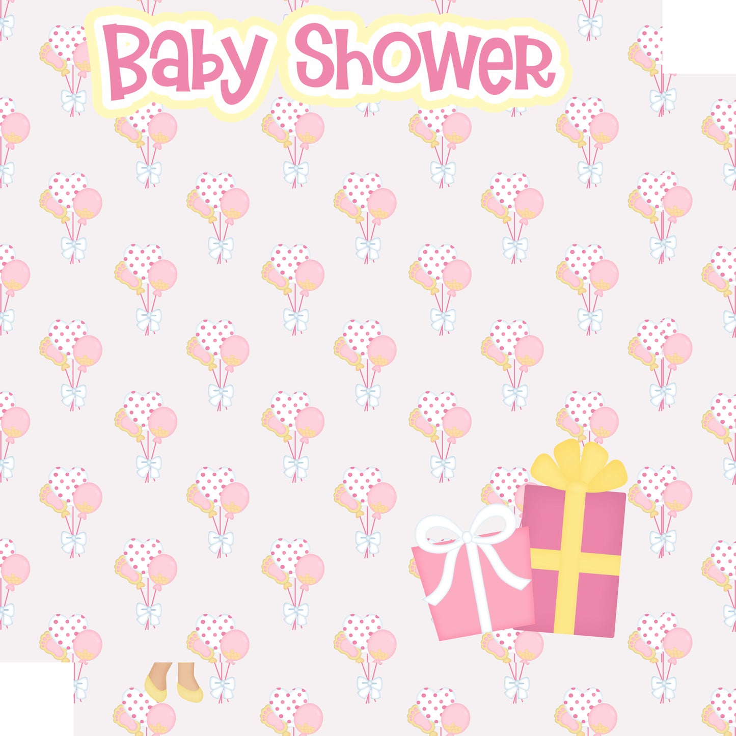 Ready To Pop Collection Baby Shower Girl 12 x 12 Double-Sided Scrapbook Paper - 15 Pack