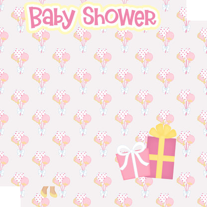 Ready To Pop Collection Baby Shower Girl 12 x 12 Double-Sided Scrapbook Paper - 15 Pack