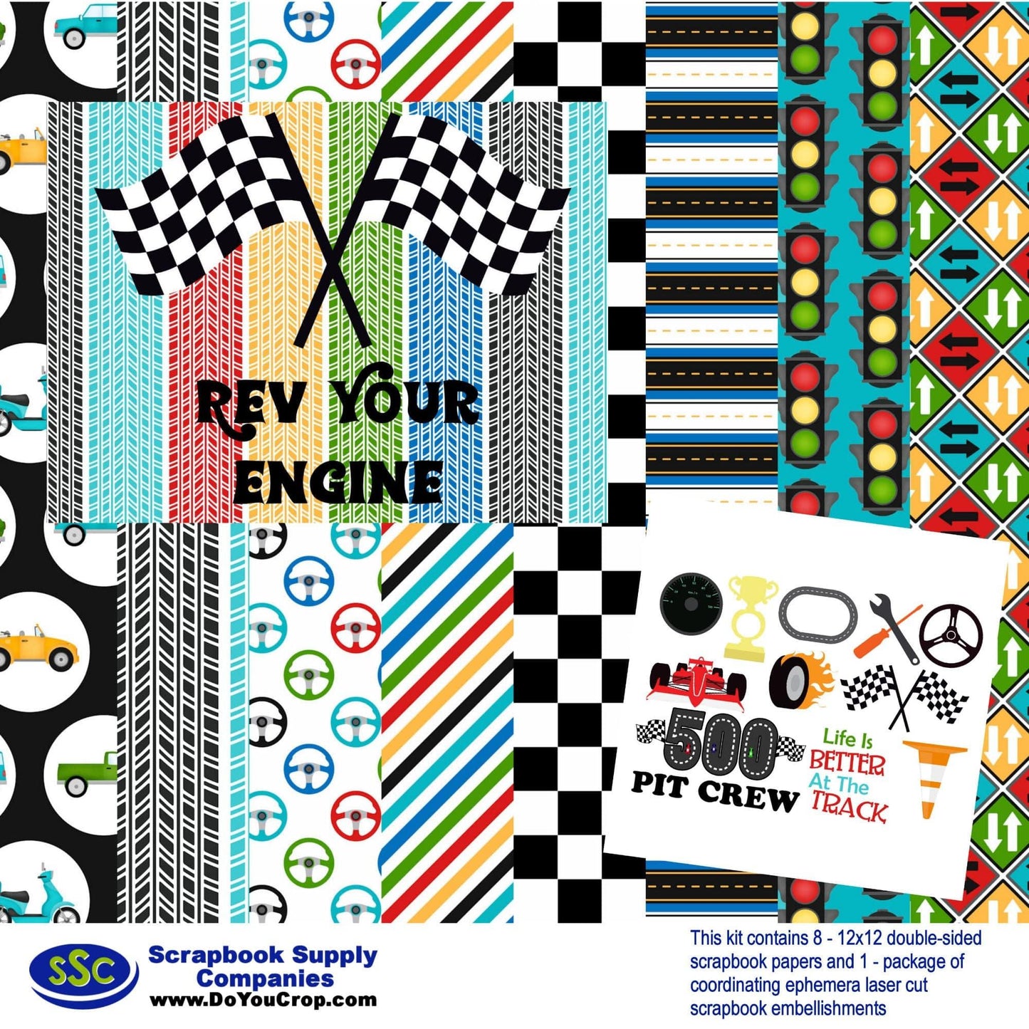 Rev Your Engine 12 x 12 Scrapbook Collection Kit by SSC Designs - 3 Kits