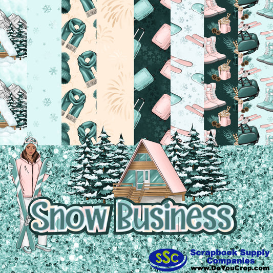 Phantasia Design's Snow Business 12 x 12 Scrapbook Paper Pack & Embellishment Kit - 3 Kits