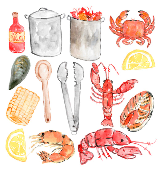 WriteLovely's Seafood Boil Collection Laser Cut Ephemera Embellishments - 3 Packs