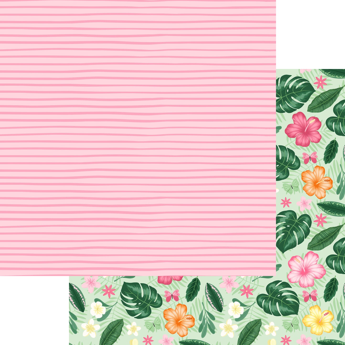 Sun Kissed Collection Sunshine Stripe 12 x 12 Double-Sided Scrapbook Paper - 15 Pack