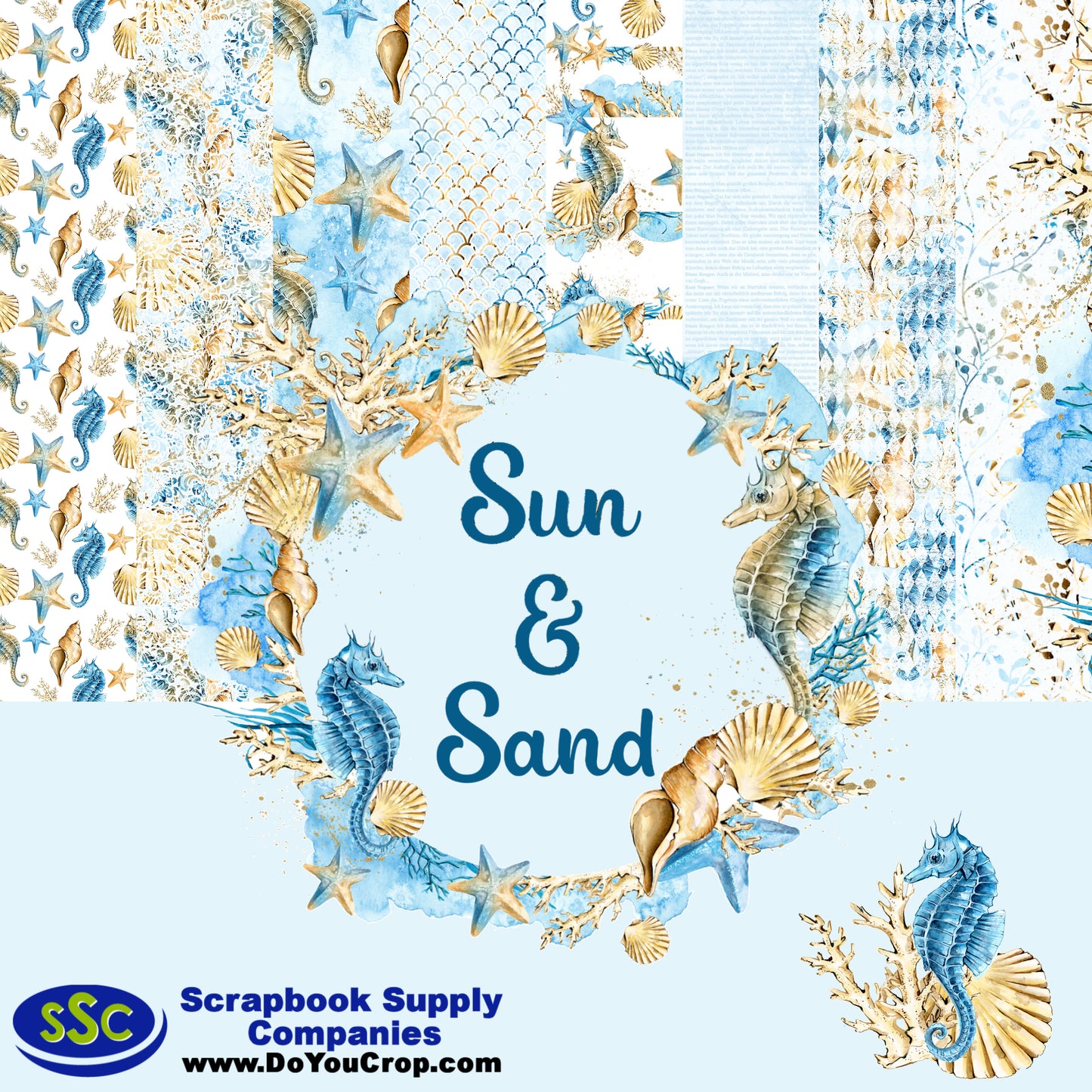 Frou Frou's Sun & Sand 12 x 12 Scrapbook Paper Pack & Embellishment Kit - 3 Kits