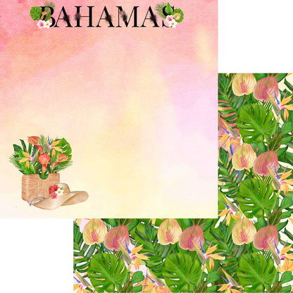 Exotic Tropics Collection Bahamas 12 x 12 Double-Sided Scrapbook Paper - 15 Pack