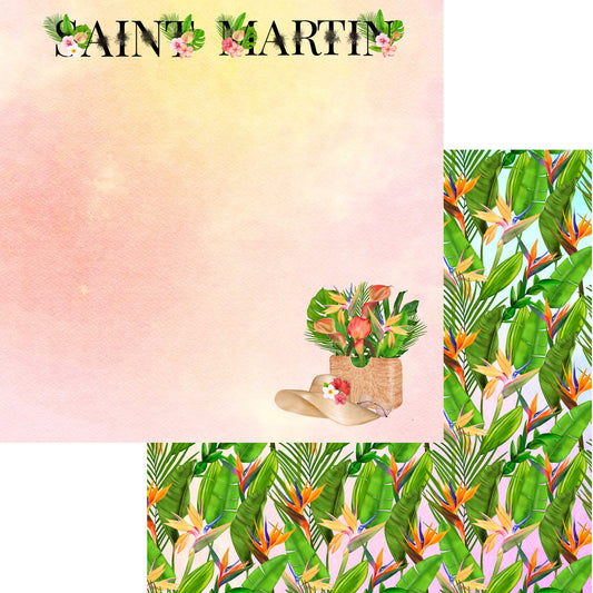 Exotic Tropics Collection Saint Martin 12 x 12 Double-Sided Scrapbook Paper - 15 Pack