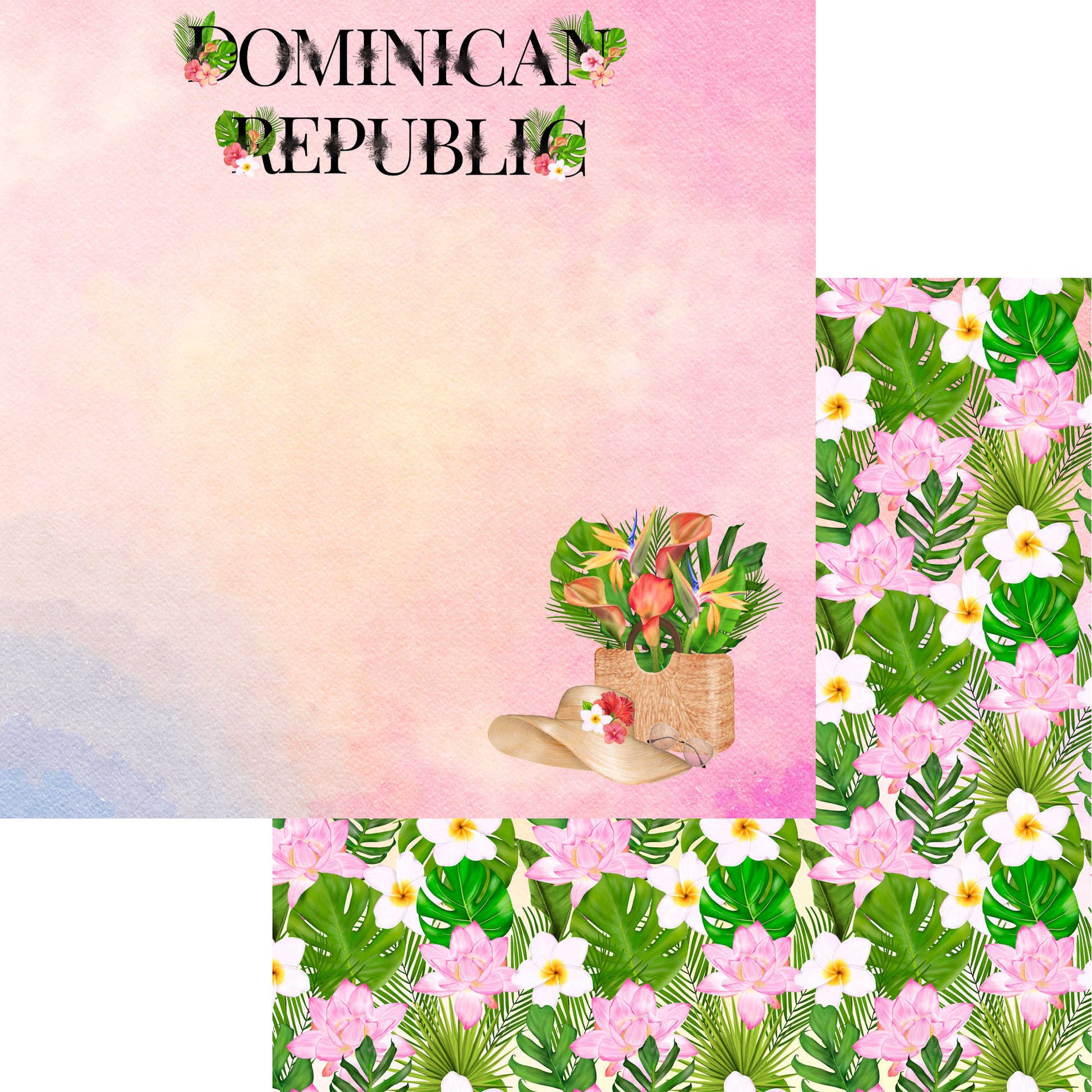 Exotic Tropics Collection Dominican Republic 12 x 12 Double-Sided Scrapbook Paper - 15 Pack