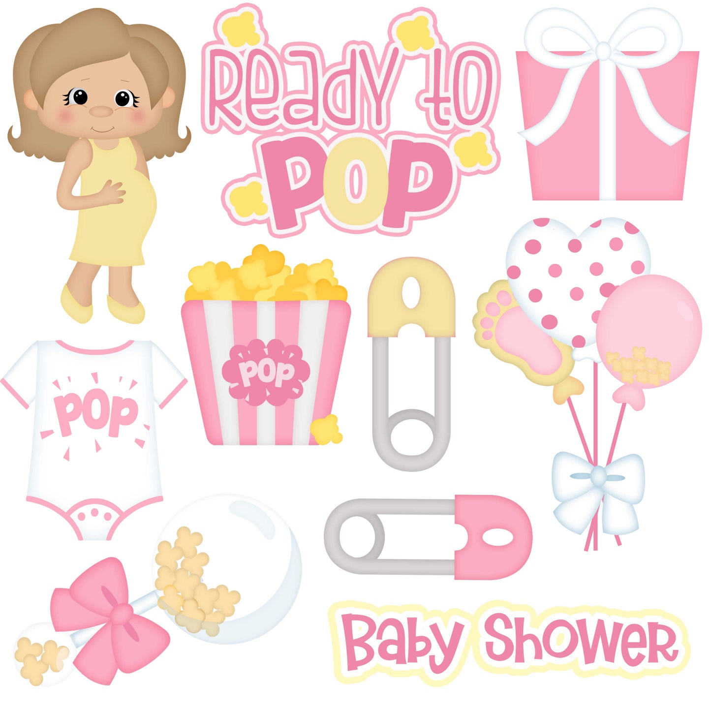 Ready To Pop Girl Laser Cut Ephemera Embellishments - 3 Packs