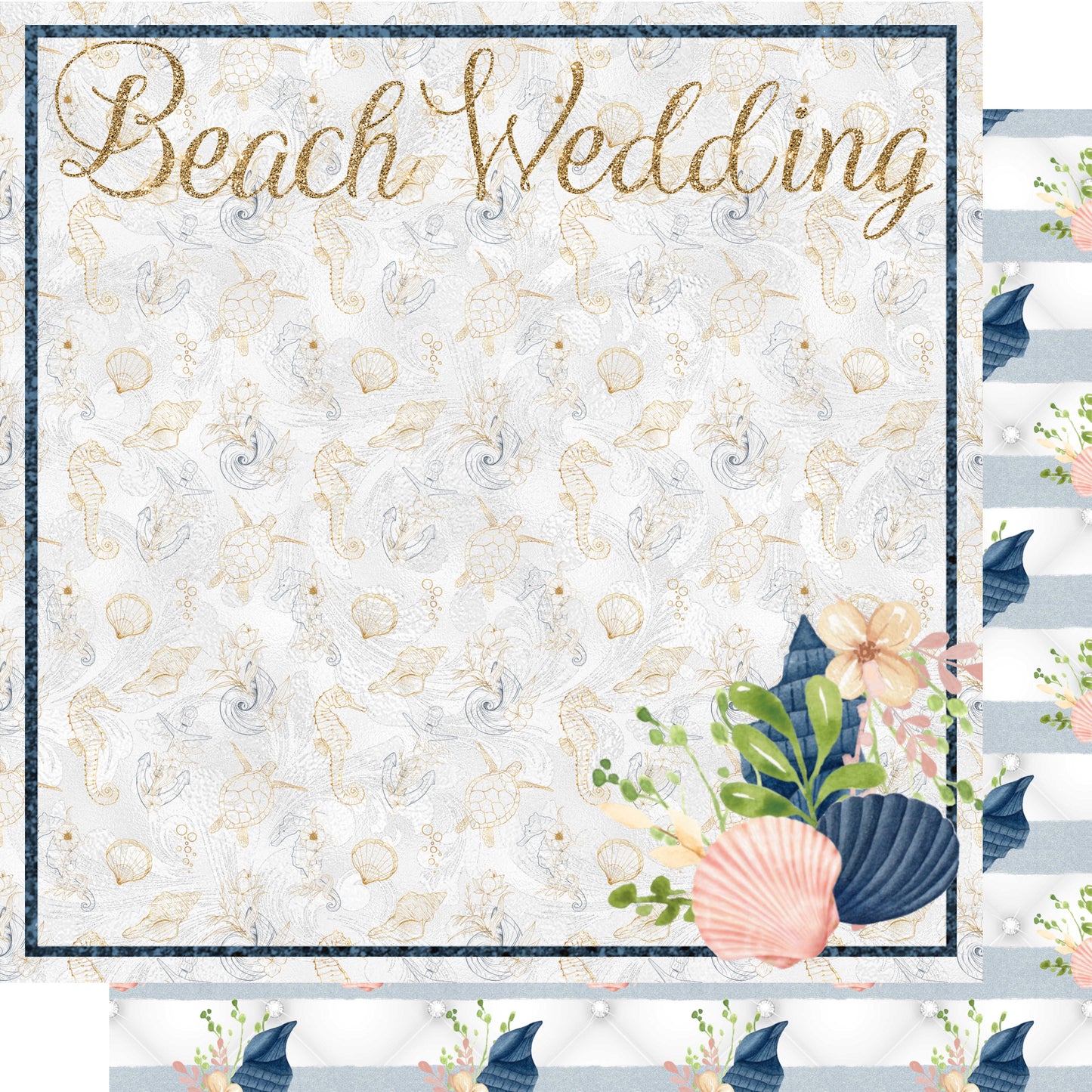 Seaside Wedding Collection Beach Wedding 12 x 12 Double-Sided Scrapbook Paper - 15 Pack