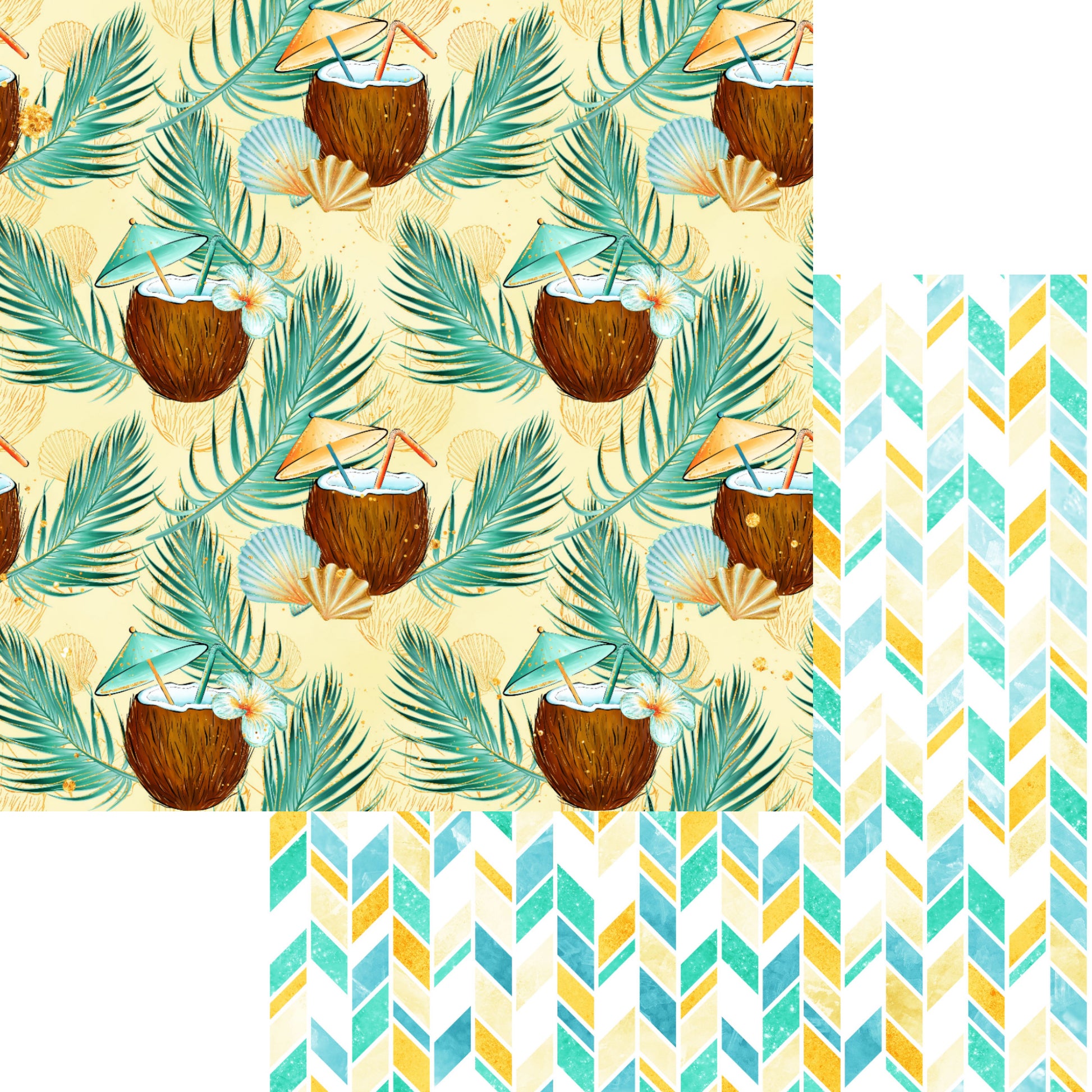 Phantasia Design's Tropics Collection Tropics 12 x 12 Double-Sided Scrapbook Paper - 15 Pack