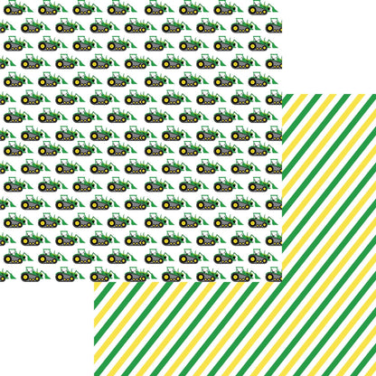 Tractor Time Collection Green Machine 12 x 12 Double-Sided Scrapbook Paper by SSC Designs - 15 Pack