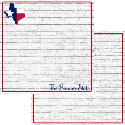 Fifty States Collection Texas 12 x 12 Double-Sided Scrapbook Paper by SSC Designs - 15 Pack