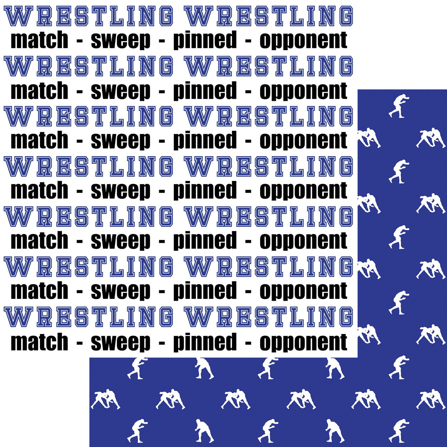 Male Wrestling Collection Wrestling Words 12 x 12 Double-Sided Scrapbook Paper - 15 Pack