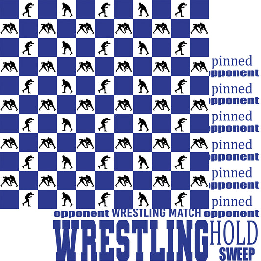 Male Wrestling Collection Wrestling Squares 12 x 12 Double-Sided Scrapbook Paper - 15 Pack