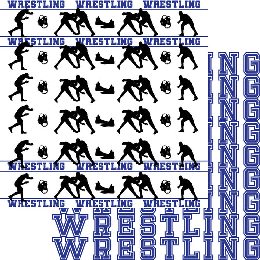 Male Wrestling Collection Takedown 12 x 12 Double-Sided Scrapbook Paper - 15 Pack