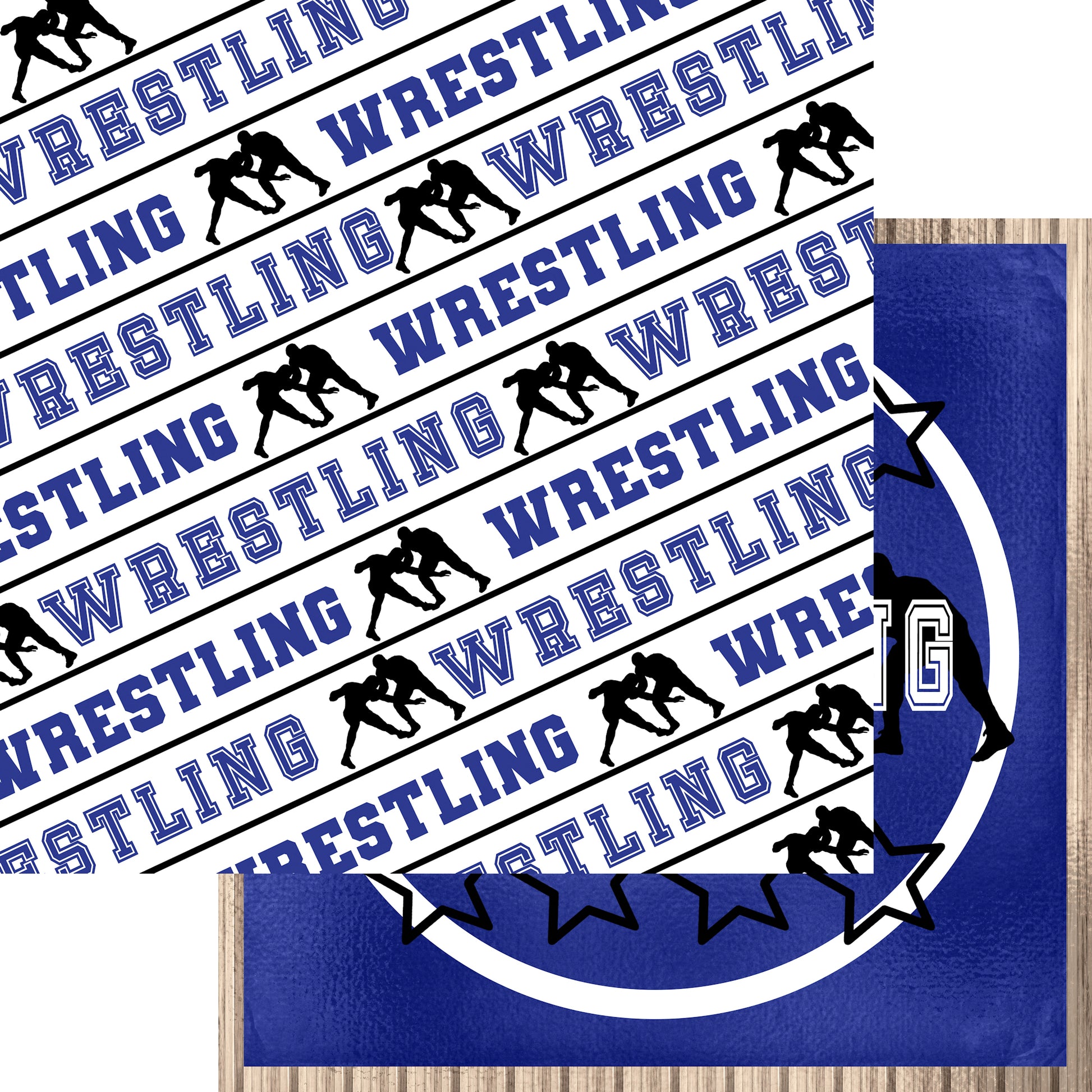 Male Wrestling Collection On The Mat 12 x 12 Double-Sided Scrapbook Paper - 15 Pack