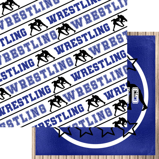 Male Wrestling Collection On The Mat 12 x 12 Double-Sided Scrapbook Paper - 15 Pack