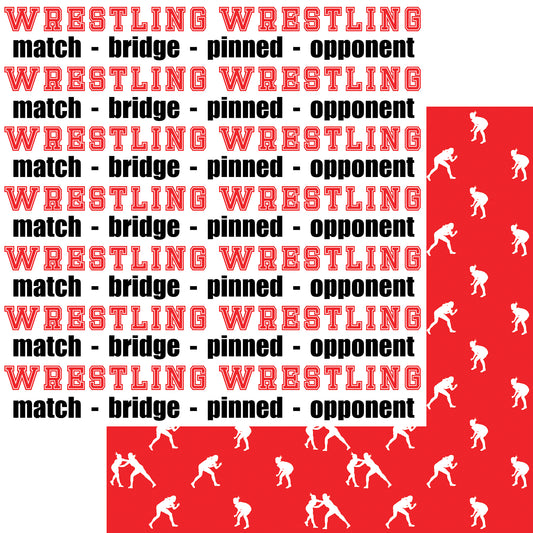 Female Wrestling Collection Wrestling Words 12 x 12 Double-Sided Scrapbook Paper - 15 Pack