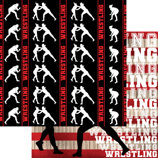 Female Wrestling Collection Wrestling Wood 12 x 12 Double-Sided Scrapbook Paper - 15 Pack