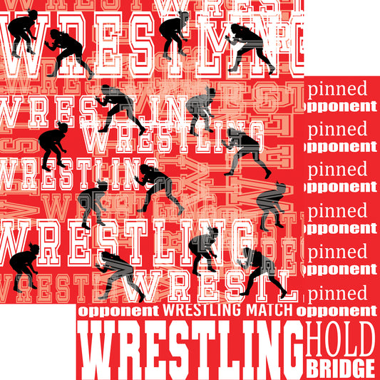 Female Wrestling Collection Wrestling Collage 12 x 12 Double-Sided Scrapbook Paper - 15 Pack