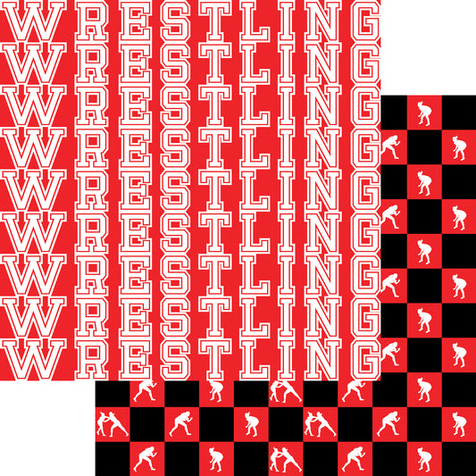 Female Wrestling Collection Wrestling Repeat 12 x 12 Double-Sided Scrapbook Paper - 15 Pack