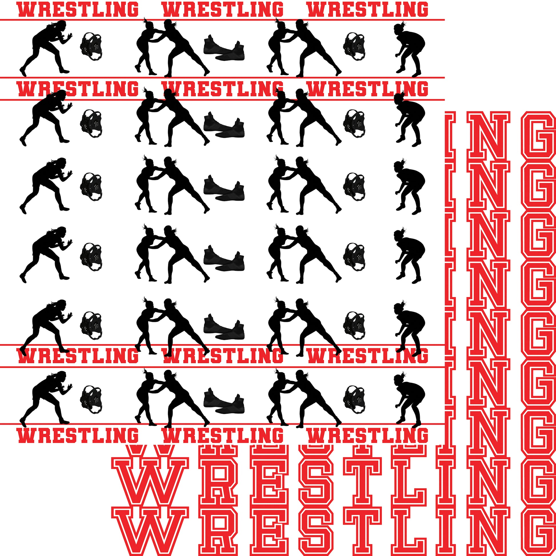 Female Wrestling Collection Wrestling Takedown 12 x 12 Double-Sided Scrapbook Paper - 15 Pack