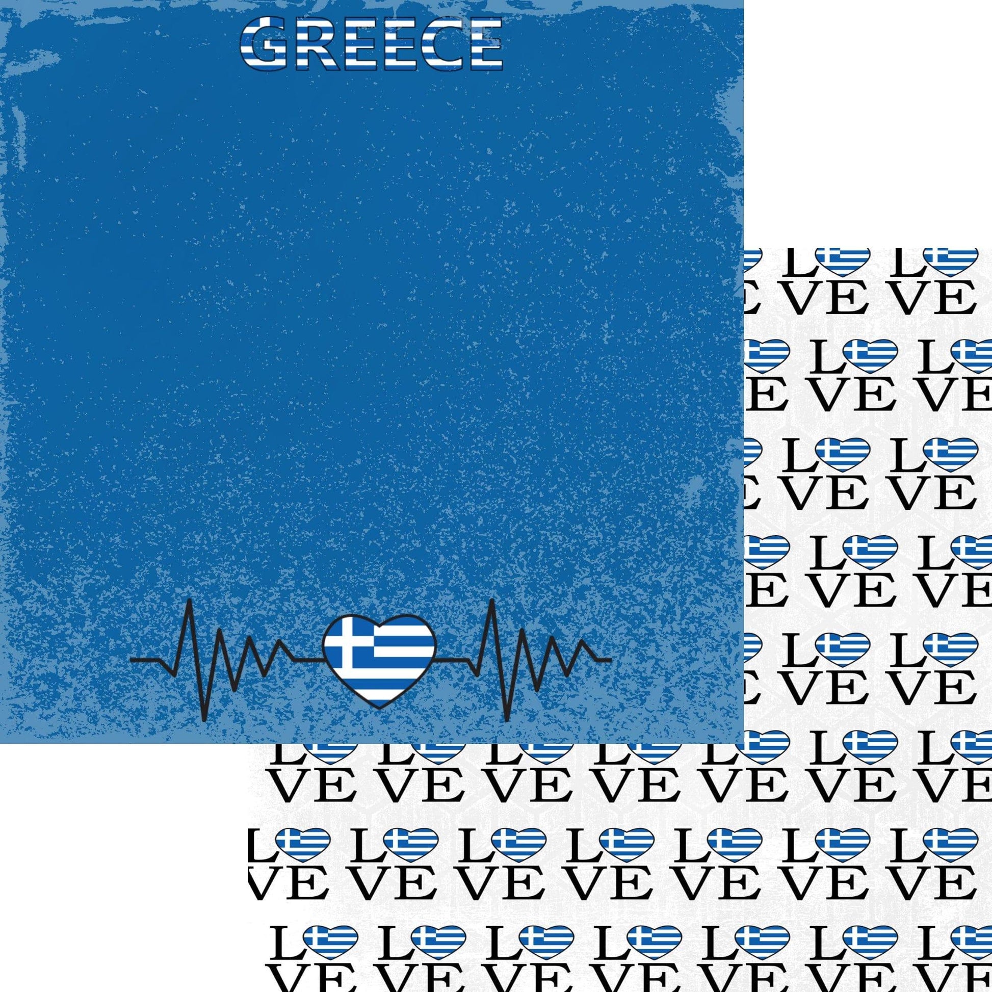 Greece Collection Greece Heartbeat 12 x 12 Double-Sided Scrapbook Paper by SSC Designs - 15 Pack