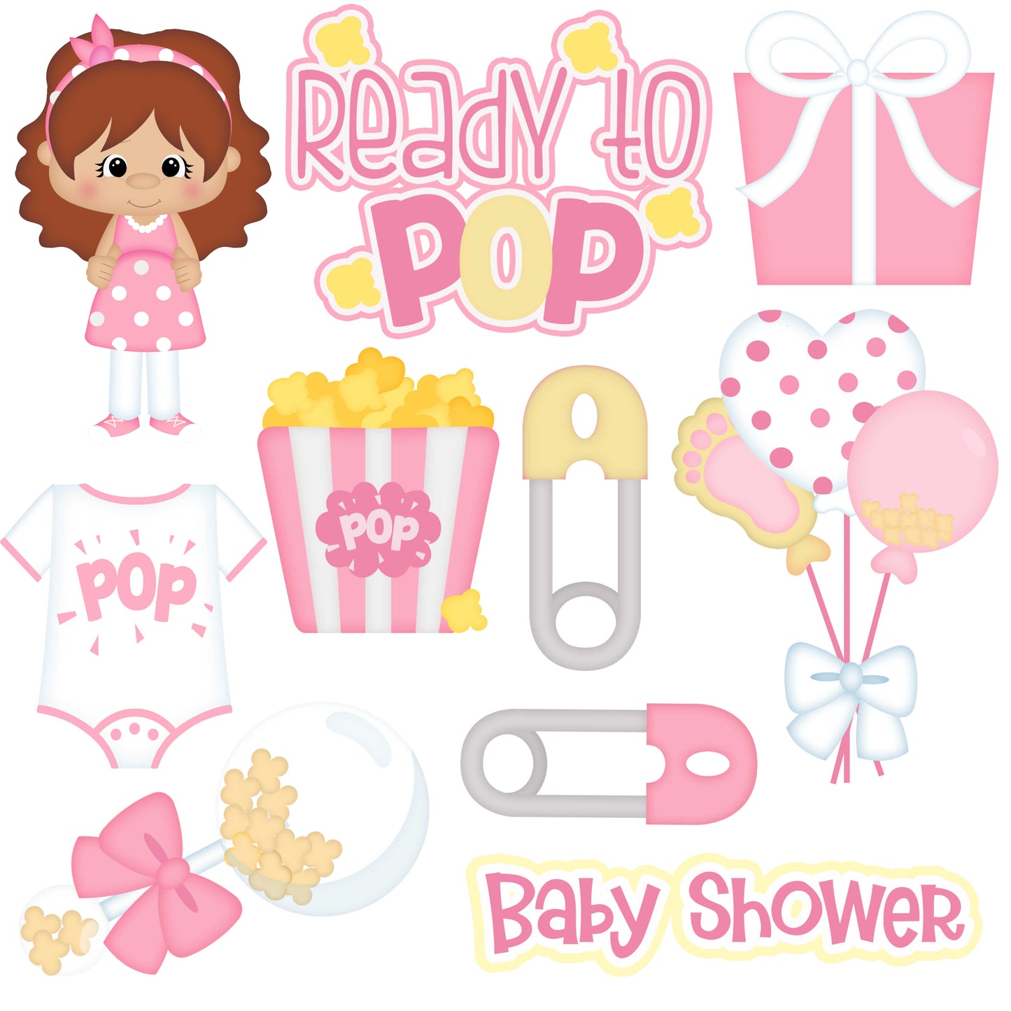 Ready To Pop Girl Laser Cut Ephemera Embellishments - 3 Packs